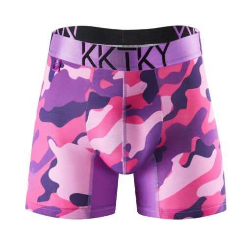 Pánské boxerky KKTKY Trunks Jidášův polibek Maskáčové fialovorůžové